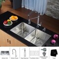 Kraus Stainless Steel Undermount Kitchen Sink, Chrome Faucet/ Dispenser