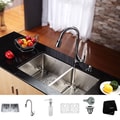 Kraus Stainless Steel Undermount Kitchen Sink, Chrome Faucet/ Dispenser