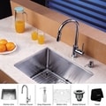 Kraus Stainless Steel Undermount Kitchen Sink, Chrome Faucet/ Dispenser
