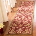 Handmade Flora Burgundy Wool Runner (2'3 x 10')
