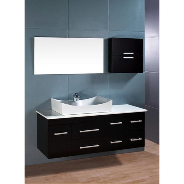 Design Element Springfield Contemporary Wallmount Bathroom Vanity Set 