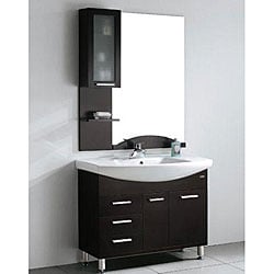 Design Element Serria Contemporary Bathroom Vanity w/ Side Cabinet Set