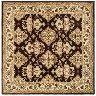 Handmade Traditions Dark Mocha/ Ivory Wool Rug (8' Square)