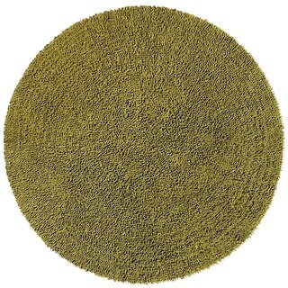 Hand-woven Moss Chenille Shag Rug (5' Round)
