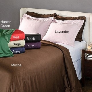 Egyptian Cotton 300 Thread Count Solid Sateen Finish Solid 3-piece Duvet Set