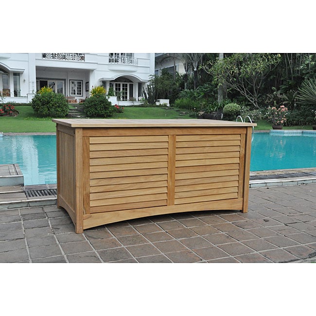 Teak Outdoor Storage Box  12591865  Overstock.com 