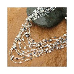 'Peacock' Pearl Strand Necklace (Thailand) (4-6 mm)