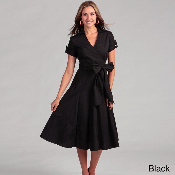 Sandro Women's Poplin Notch Collar Dress - 12605490 - Overstock.com