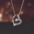 M by Miadora 10k White Gold Diamond Heart Necklace (H-I, I2-I3)
