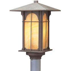 Old Brick Outdoor Lantern with Amber Glass