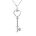 Tressa Sterling Silver CZ Heart Key Necklace