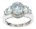 D'Yach 14k White Gold Aquamarine and Diamond Accent Ring