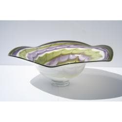 Hand-blown Swirled Color Glass Dish
