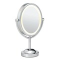 Conair Oval Chrome 1x-7x Double-sided Lighted Mirror