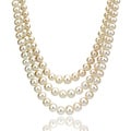 DaVonna Round White 9-10mm FW Pearl Endless Necklace (72 in) with Gift Box