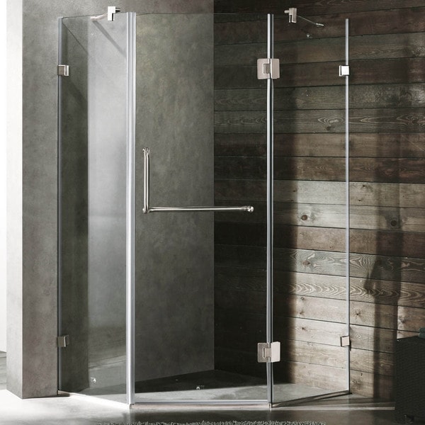 Vigo 36 X 36 Frameless Neo Angle Frosted Polished Brass Right Shower