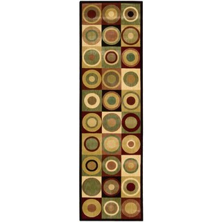Nourison Parallels Circle Pattern Multi-colored Rug (2'3 x 8') Runner