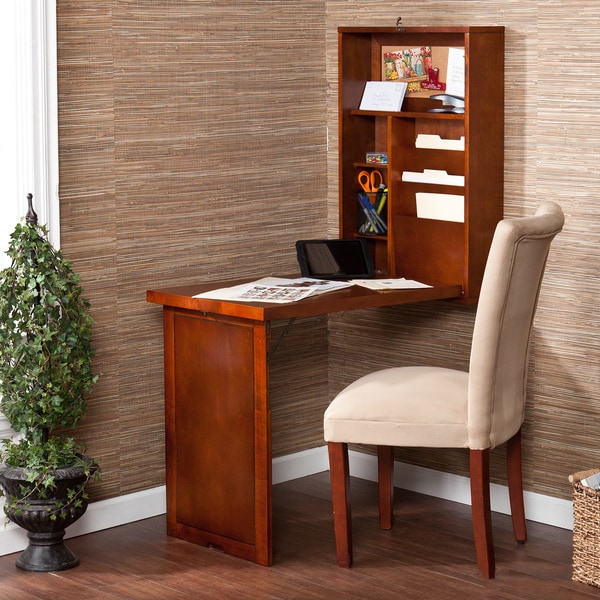 Upton Home Murphy Walnut Fold-out Convertible Desk - Overstock ...