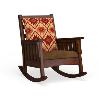 Rosewood Dark Oak Rocking Accent Chair