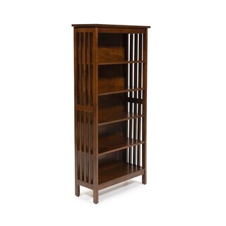 Oak Finish Solid Birch Frame Bungalow Media Shelf