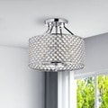 Chrome/ Crystal 4-light Round Ceiling Chandelier