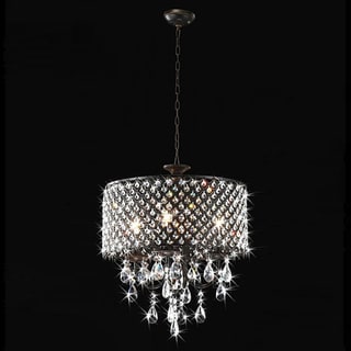 Antique Bronze 4-light Round Crystal Chandelier Sale: $175.49 $194.99 ...