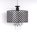 Antique Black 4-light Round Crystal Chandelier