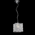 Chrome/ Crystal 1-light Mini Pendant Square Chandelier