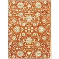 Alliyah Handmade Rusty Orange New Zealand Blend Wool Rug ('8x10')