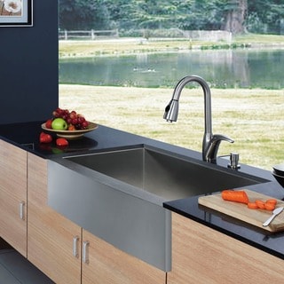 Vigo Farmhouse Stainless Steel Kitchen Sink Dispenser/Faucet
