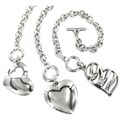 Silverplated Stainless Steel Heart Charm Bracelet