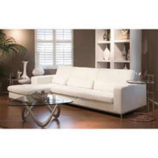 Buy Online Riviera White Leather Sectional Sofa