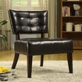 ETHAN HOME Charlotte Brown Faux Leather Armless Occasional Chair