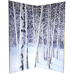 (^.^)/  Canvas Double-sided 6-foot Aspen and Birch Trees Room Divider (China)