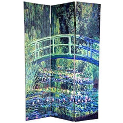 Low Price Canvas 6-foot Water Lily/ Garden Monet Room Divider (China)