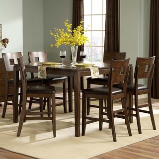 TRIBECCA HOME Watson Warm Brown 7-piece Counter Height Dining Set