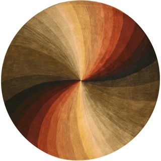 Hand-tufted Round Swirl Wool Rug (4' Round)