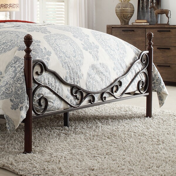 Tribecca Home Leann Graceful Scroll Bronze Iron Queen Sized Bed Frame Ebay