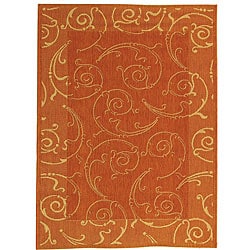 Save Price Safavieh Indoor/ Outdoor Oasis Terracotta/ Natural Rug (2'7 x 5')