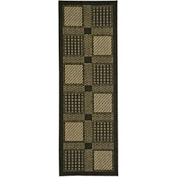 See Reviews Safavieh Indoor/ Outdoor Lakeview Black/ Sand Runner (2'4 x 9'11)