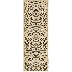 (^ ^)// Safavieh Indoor/ Outdoor Bimini Sand/ Black Runner (2'4 x 9'11)