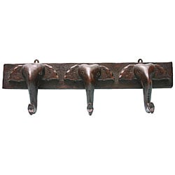 Best Shopping Wood Three Elephants Hand-carved Coat and Hat Rack (Thailand)