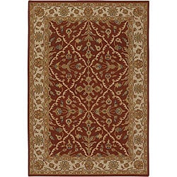 Hot Deal Hand-knotted Mandara Burgundy New Zealand Wool Rug (7'9 x 10'6)