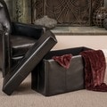 Christopher Knight Home Nottingham Black Bonded Leather Storage Ottoman Bench
