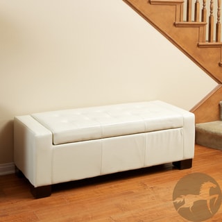 Christopher Knight Home Guernsey Ivory Bonded Leather Storage
