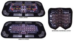 Poker, Craps and Roulette 3-in-1 Folding Table Top