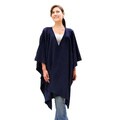 Alpaca Wool 'Navy Blue Chic' Ruana Cloak (Peru)
