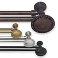 Adjustable Double Curtain Rod Set with Beaded Finial