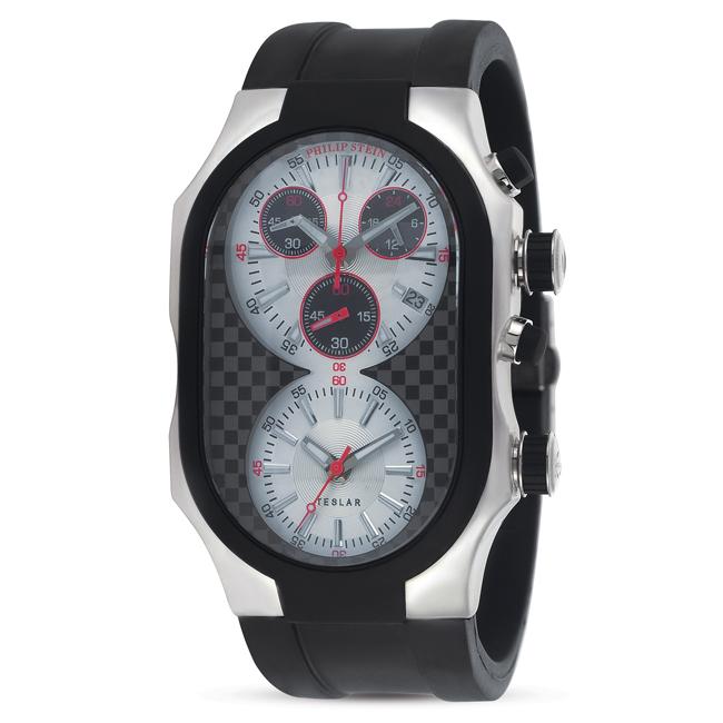Philip Stein Men's Teslar Sports Rubber Strap Chronograph Watch