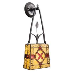 Tiffany-style Glass Bronze 1-light Wall Sconce